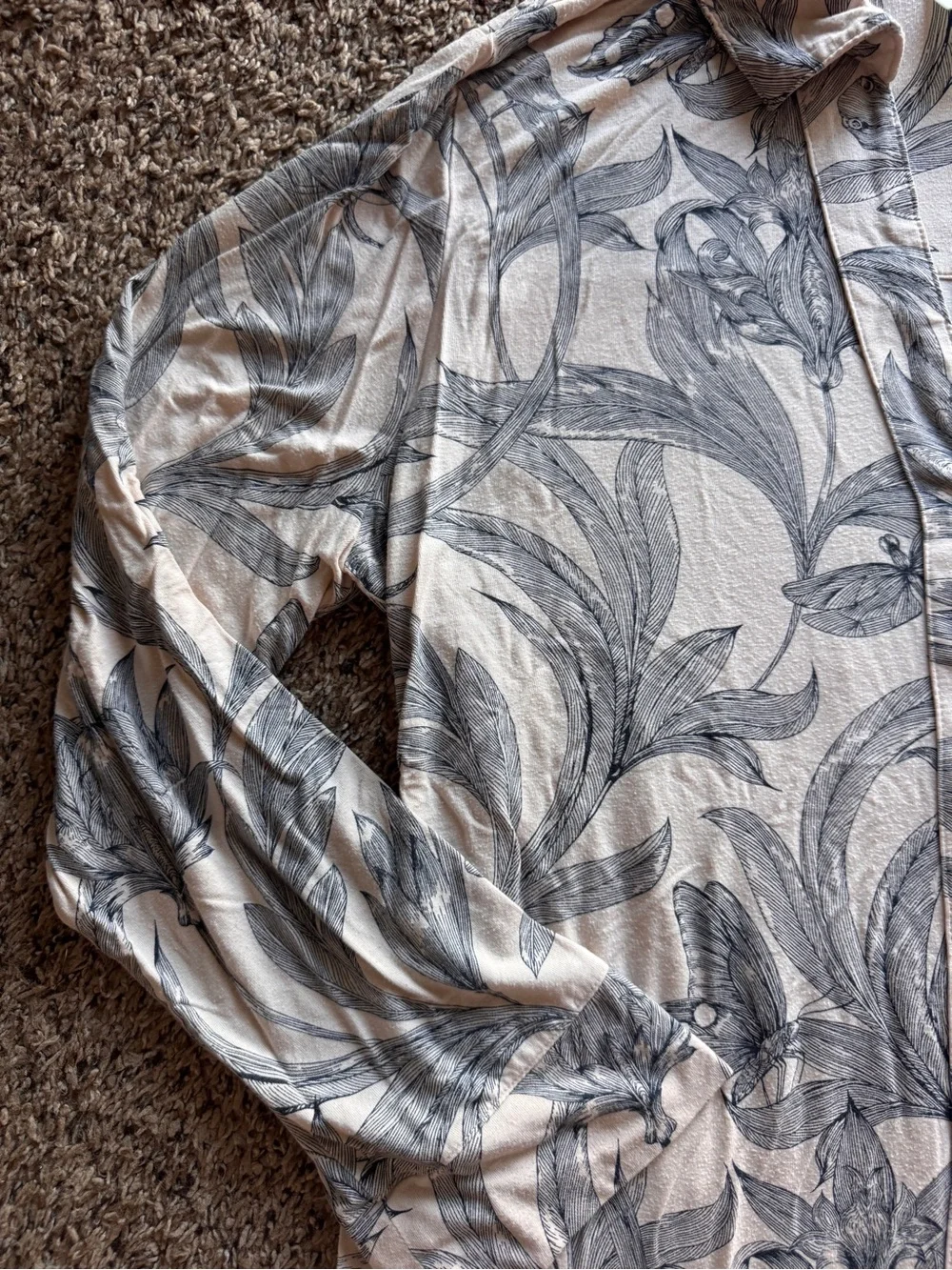 Soma Cool Nights Printed Blue White Cozy Pajama Set Women's Large